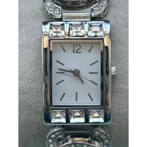 FMD Silver Tone Rhinestones Womens Quartz Watch